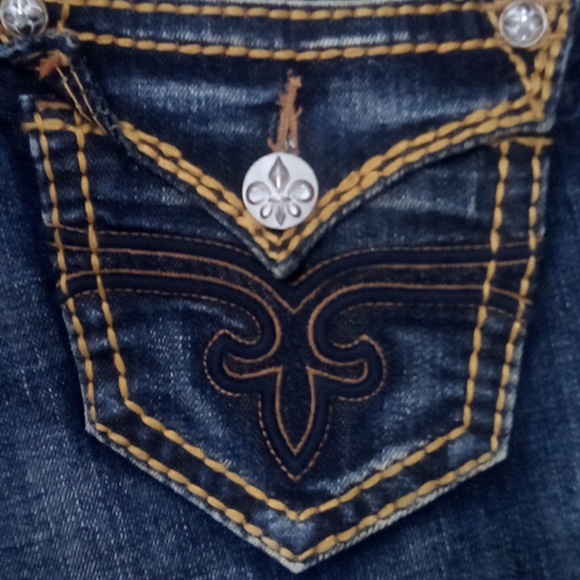 Rock Revival NWOT Women's 26 Skinny Sora Gradient Wash Embellished Embroidered - Picture 4 of 11